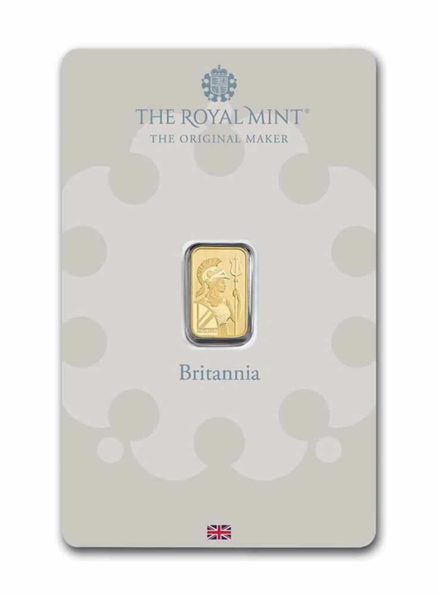 1 Gram Royal Mint Britannia Gold Bar - Front