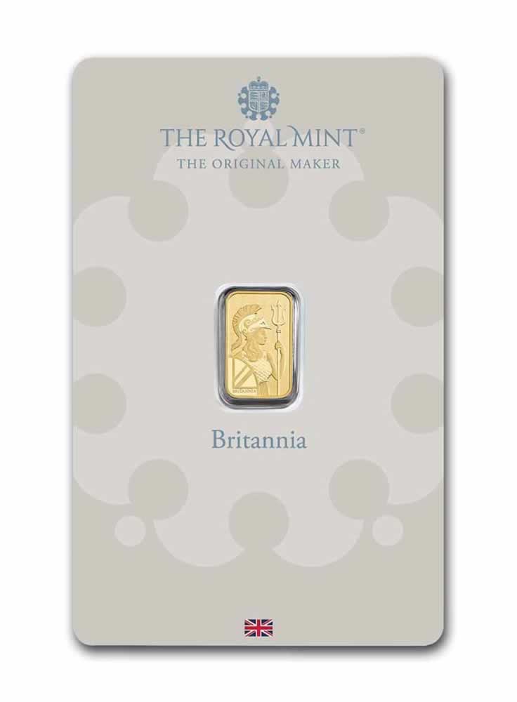 1 Gram Royal Mint Britannia Gold Bar (In Assay)
